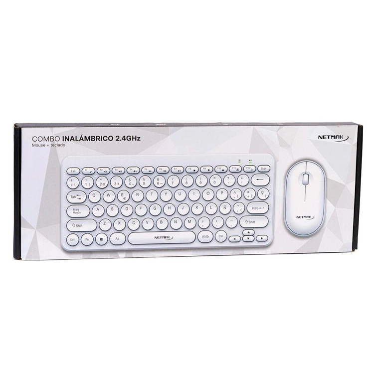 Combo Netmak Inalambrico Teclado + Mouse Blanco Art.NM-KB850-W